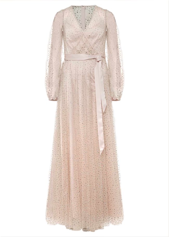  Ashley Embellished Sheer Maxi Dress Champagne 221460552