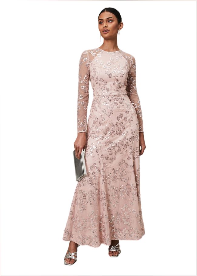  Natalya Sequin Floral Maxi Dress Pink 221461300