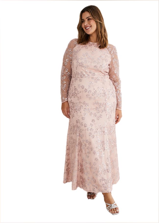  Natalya Sequin Floral Maxi Dress Pink 221461300