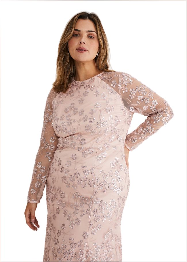  Natalya Sequin Floral Maxi Dress Pink 221461300