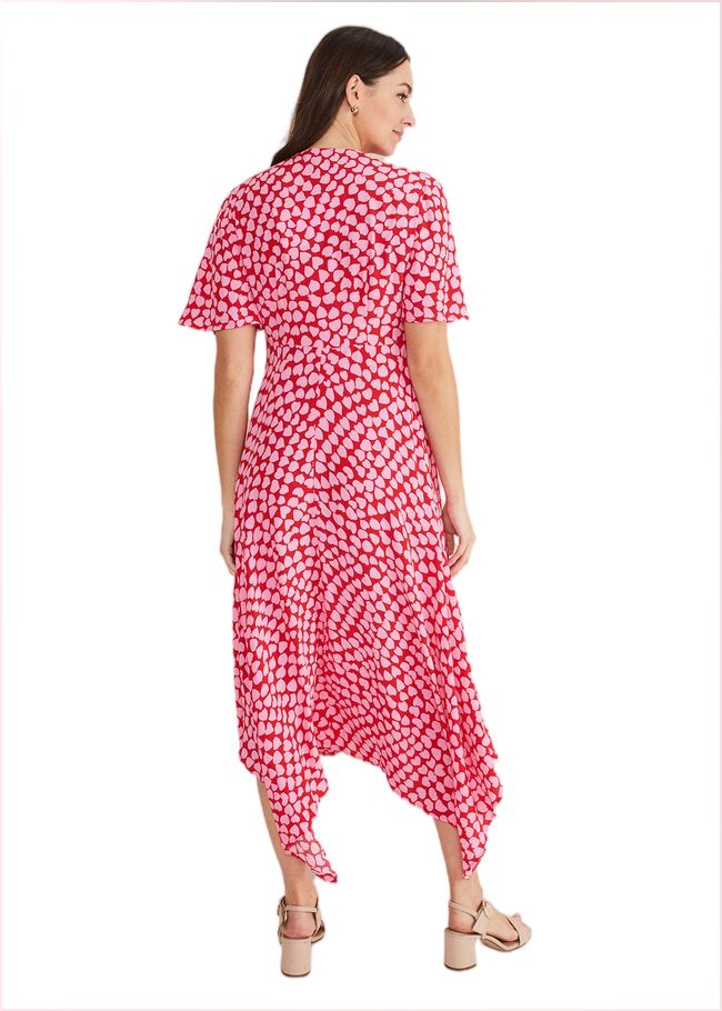  Darcie Heart Midi Dress Pink/Red 221465639