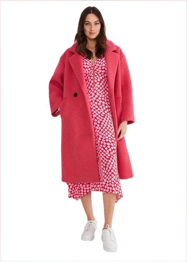  Darcie Heart Midi Dress Pink/Red 221465639