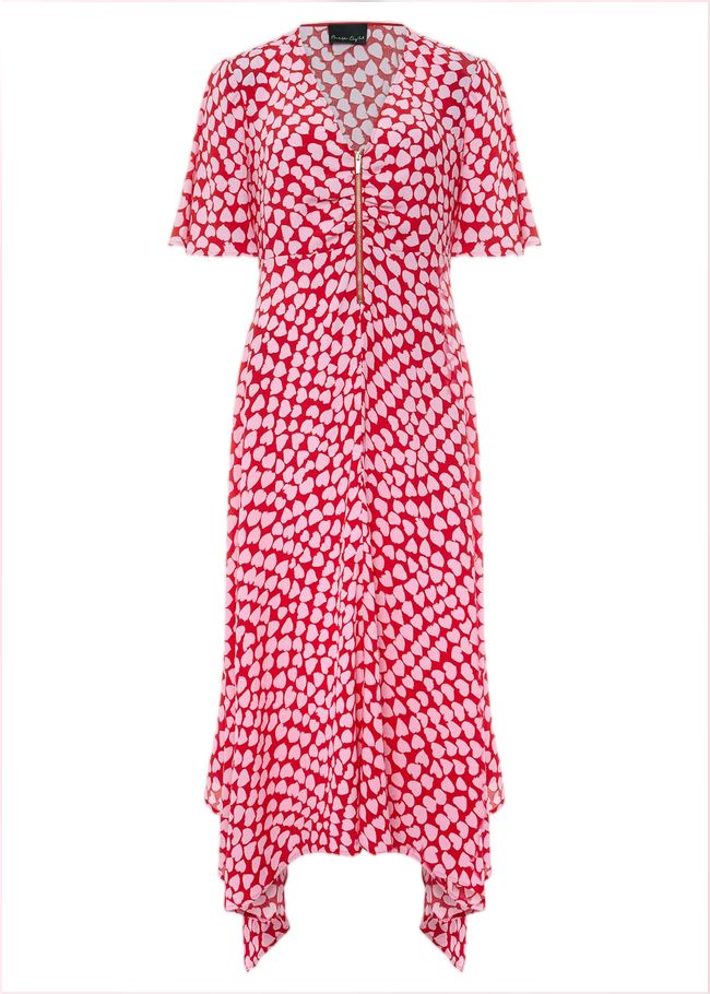  Darcie Heart Midi Dress Pink/Red 221465639