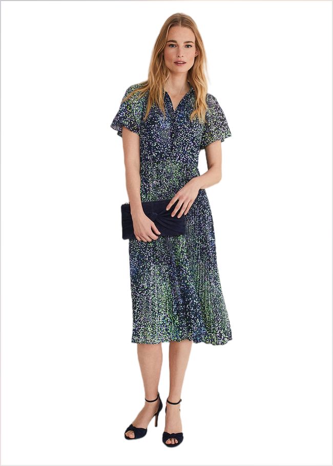  Amelia Ditsy Shirt Midi Dress Navy/Multi 221466493