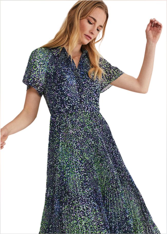  Amelia Ditsy Shirt Midi Dress Navy/Multi 221466493