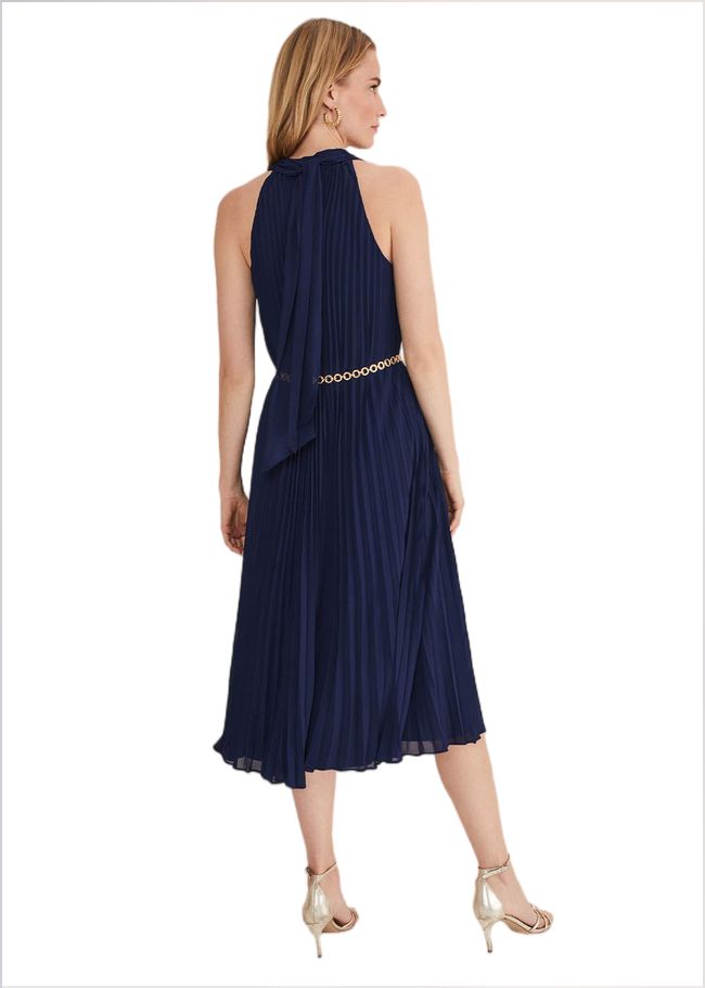  Tabitha Pleated Midi Dress French Navy 221467629