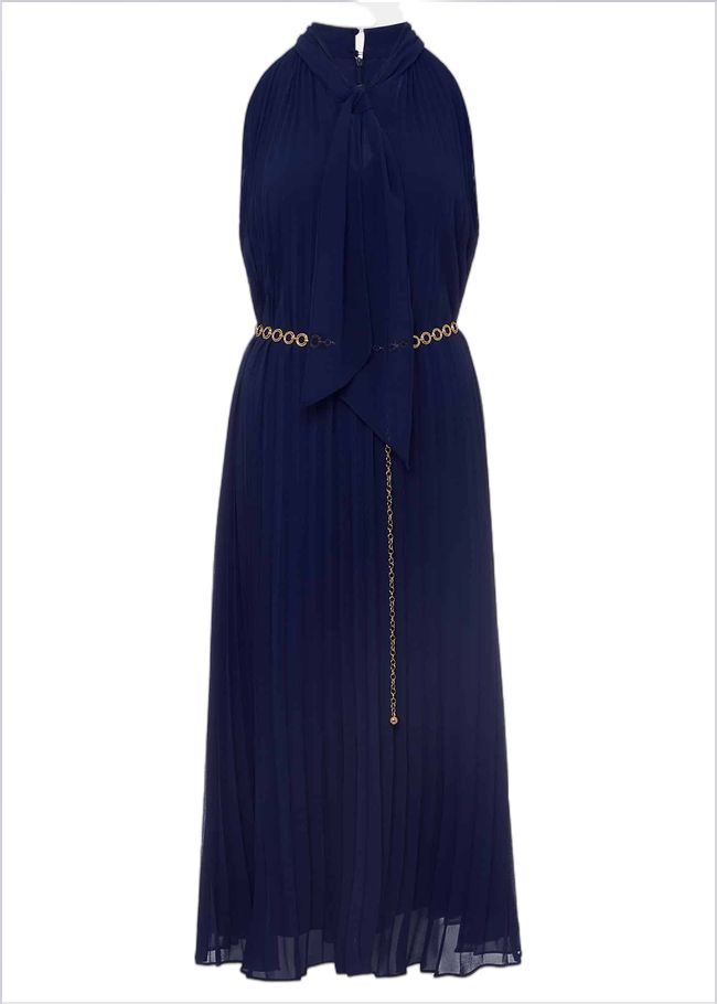  Tabitha Pleated Midi Dress French Navy 221467629