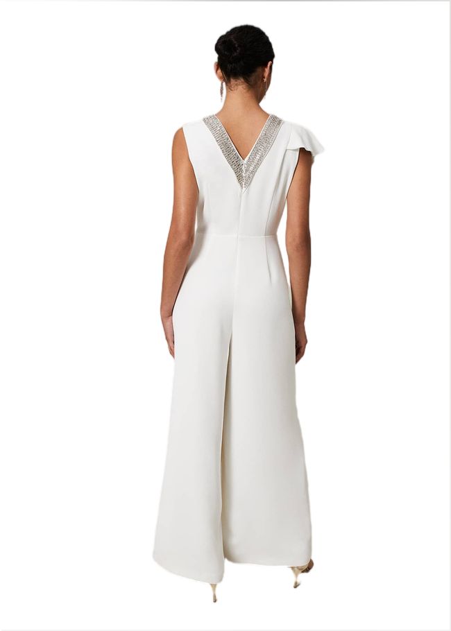  Alexis White Beaded Jumpsuit White 221468055