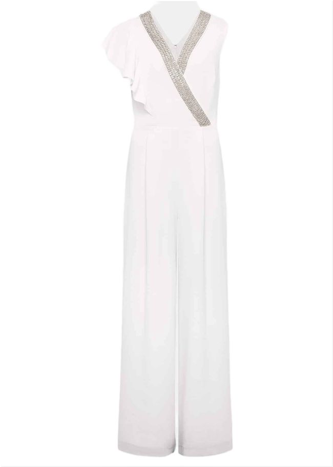  Alexis White Beaded Jumpsuit White 221468055