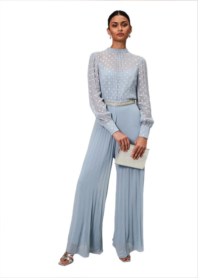  Charley Pleated Jumpsuit Soft Blue 221469462