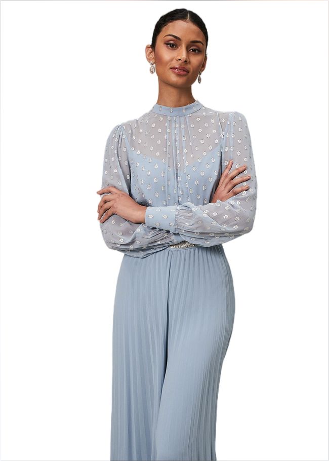  Charley Pleated Jumpsuit Soft Blue 221469462