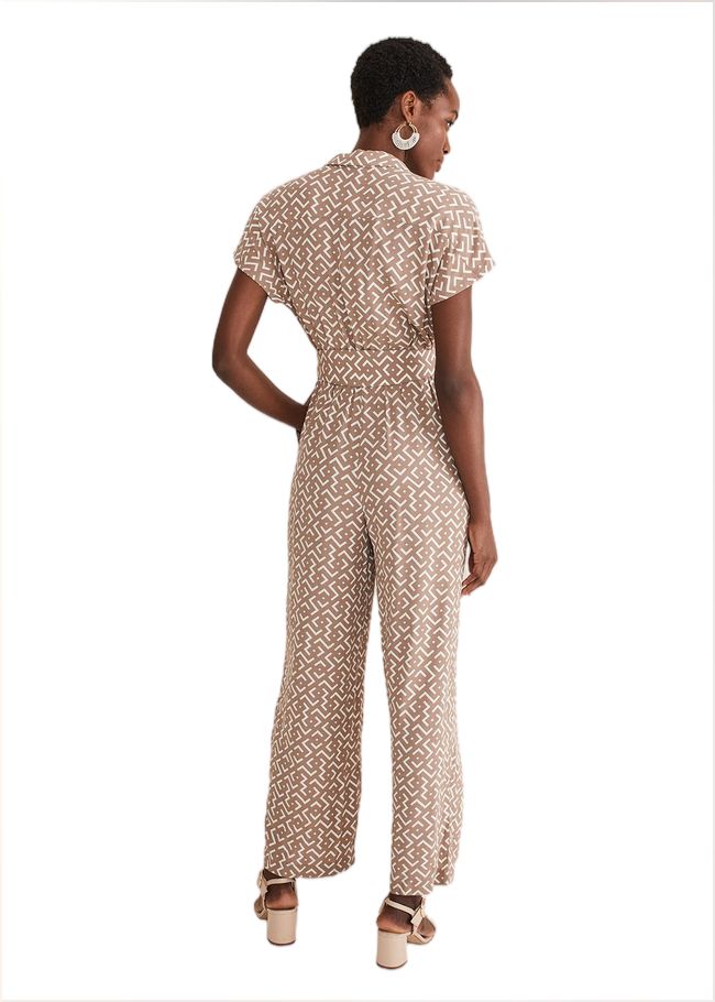  Paige Abstract Wide Leg Jumpsuit Stone/Ivory 221488365