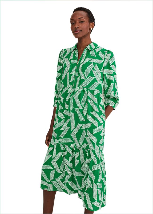  Penele Abstract Midi Dress Green 221490693