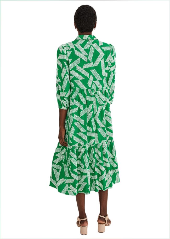  Penele Abstract Midi Dress Green 221490693