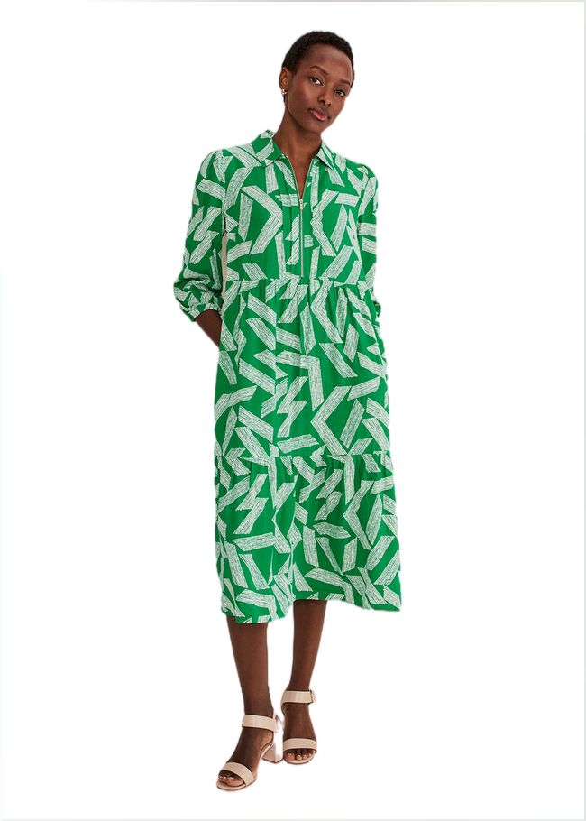  Penele Abstract Midi Dress Green 221490693