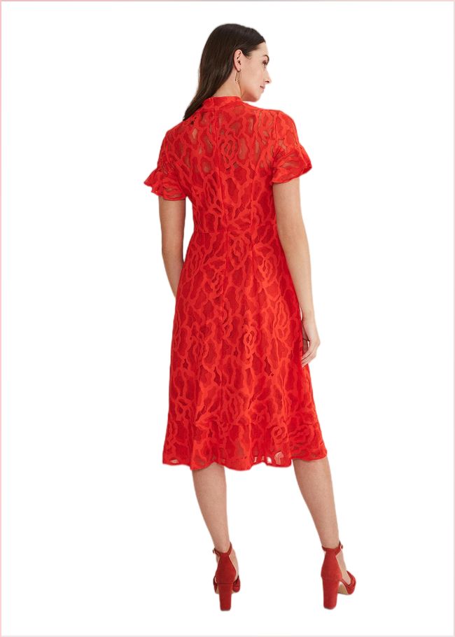  Lulu Lace Midi Dress Fire 221493240