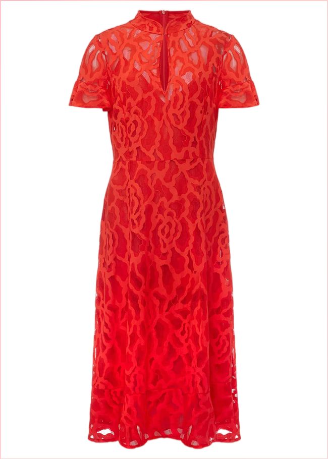  Lulu Lace Midi Dress Fire 221493240