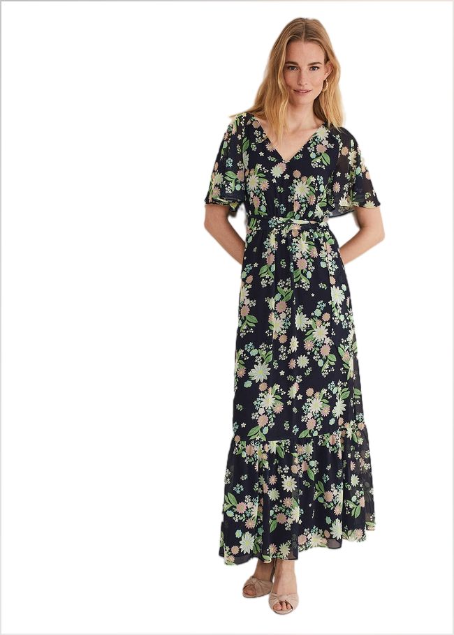  Georgie Floral Tiered Maxi Dress Navy/Multi 221501493