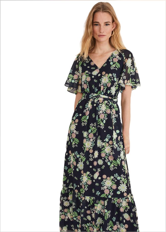  Georgie Floral Tiered Maxi Dress Navy/Multi 221501493