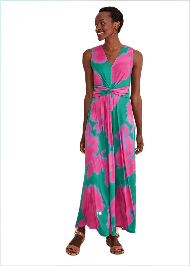  Madison Abstract Maxi Dress Pink/Green 221509344