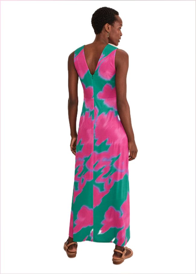  Madison Abstract Maxi Dress Pink/Green 221509344