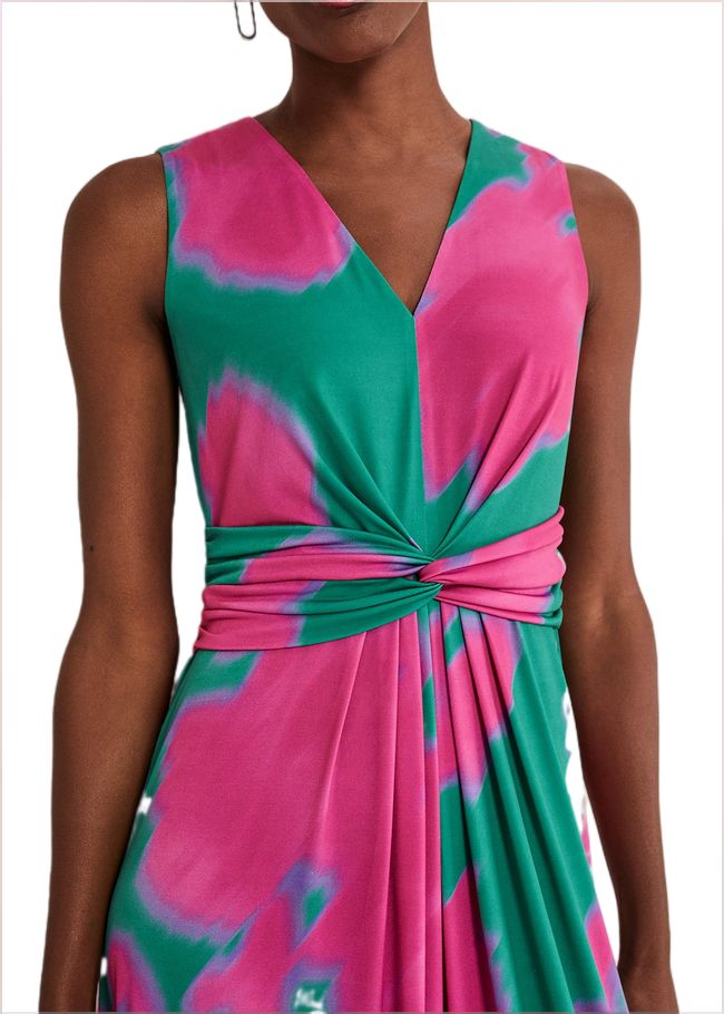  Madison Abstract Maxi Dress Pink/Green 221509344