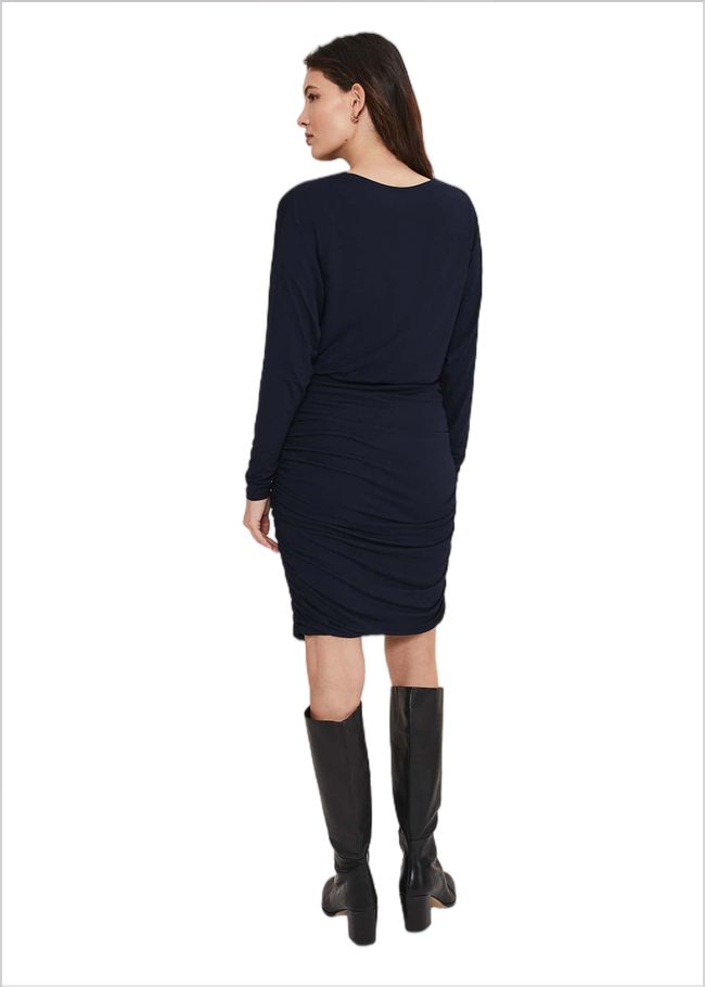  Jules Jersey Belted Batwing Dress Navy 221511351