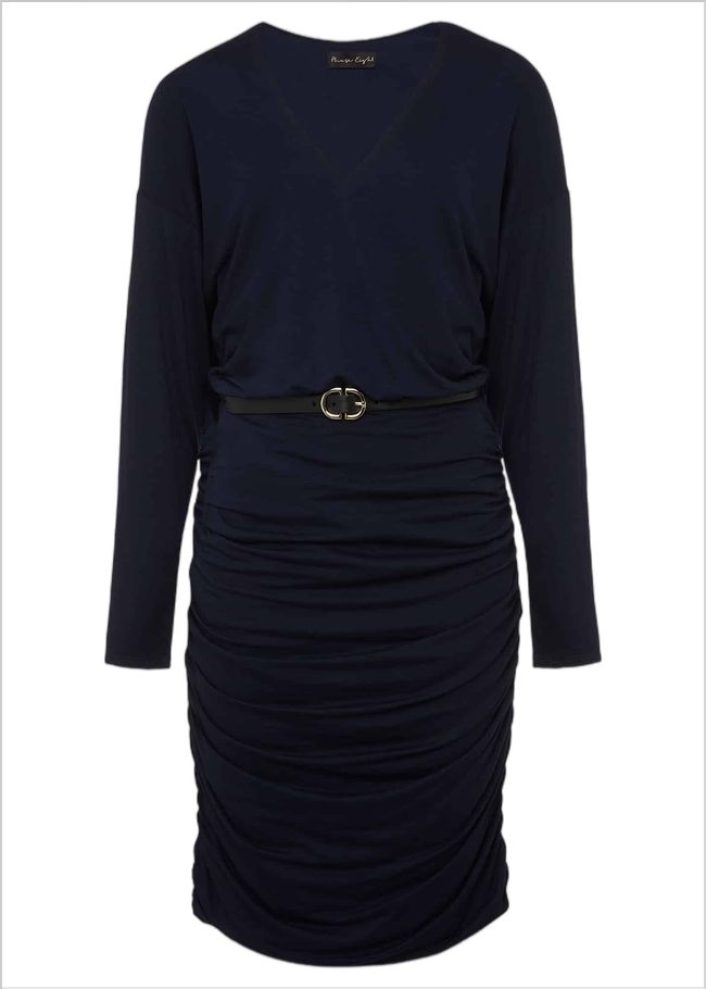  Jules Jersey Belted Batwing Dress Navy 221511351