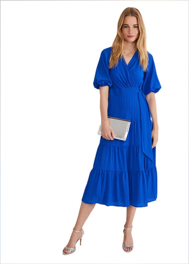  Morven Blue Wrap Midi Dress Cobalt 221518751