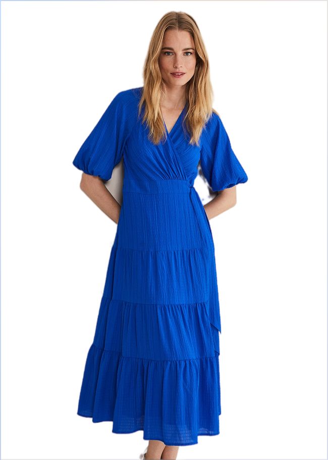  Morven Blue Wrap Midi Dress Cobalt 221518751