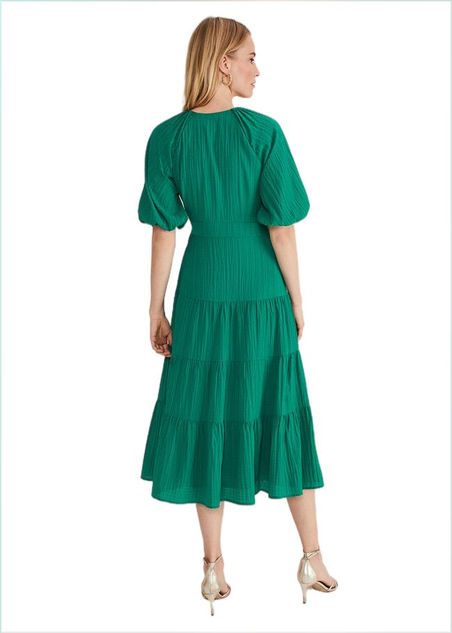  Morven Green Wrap Midi Dress Bright Green 221522775