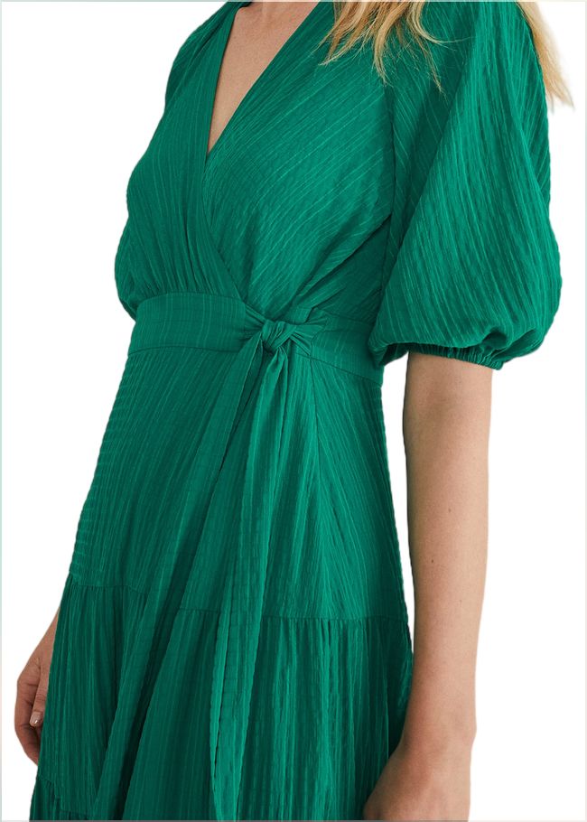  Morven Green Wrap Midi Dress Bright Green 221522775