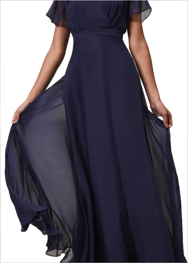  Arwen Silk Maxi Dress Navy 221524351