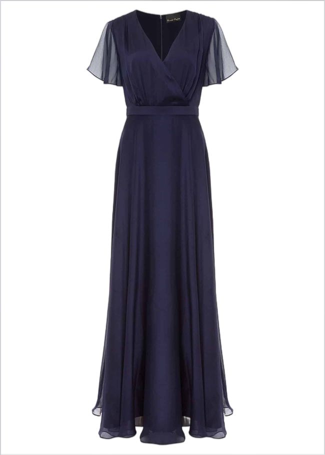  Arwen Silk Maxi Dress Navy 221524351