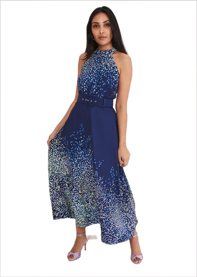  Petite Clea Ditsy Midi Dress French Navy / Multi 221527713