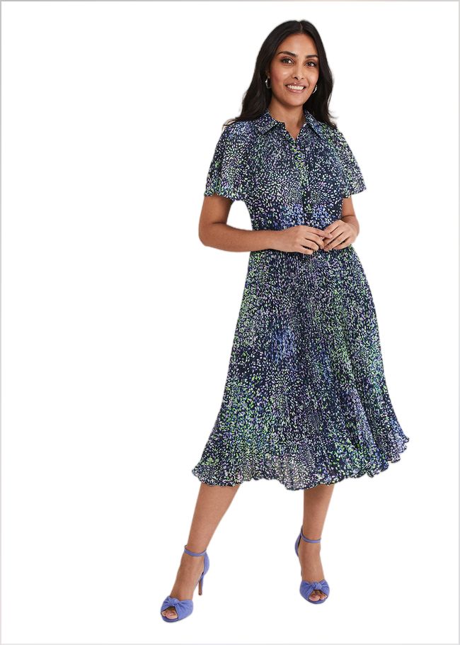  Petite Amelia Ditsy Shirt Midi Dress Navy/Multi 221528493