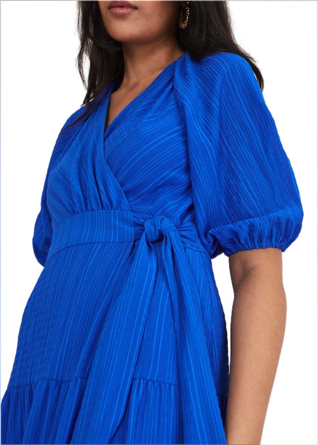  Petite Morven Blue Wrap Midi Dress Cobalt 221529751