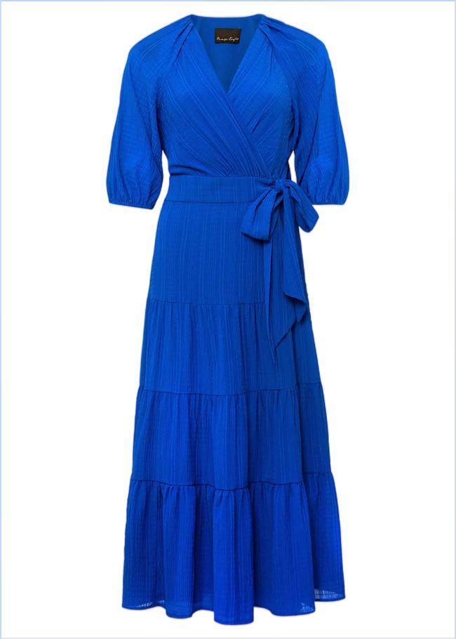  Petite Morven Blue Wrap Midi Dress Cobalt 221529751