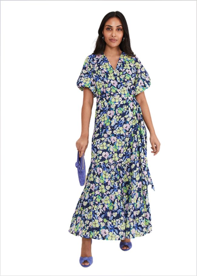  Petite Morven Maxi Dress Navy/Multi 221530493