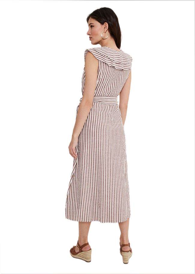  Jamilla Striped Midi Dress Ivory/Natural 221536671