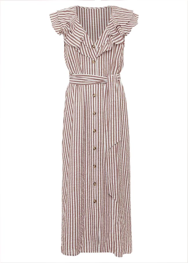  Jamilla Striped Midi Dress Ivory/Natural 221536671