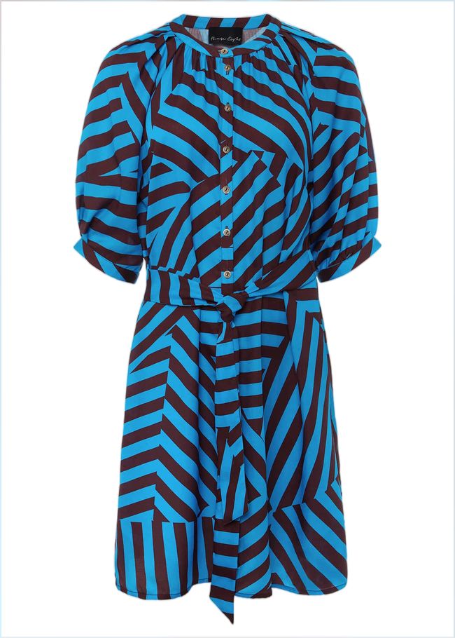  Rosella Striped Mini Dress Blue/Chocolate 221544348