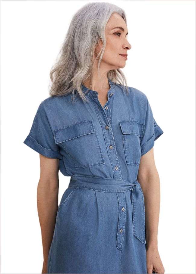  Lyla Blue Wide Leg Jumpsuit Chambray 221557027