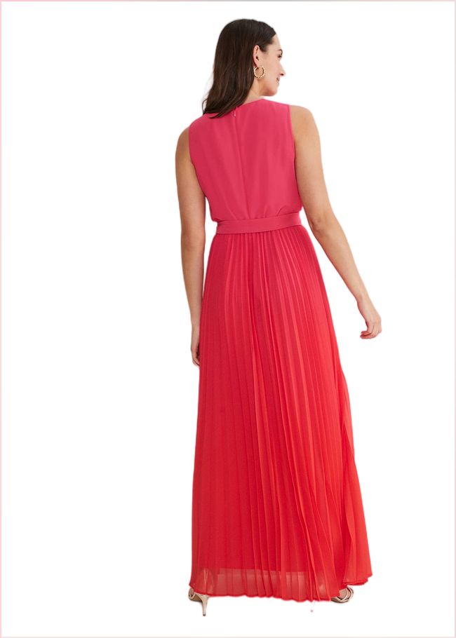  Piper Ombre Pleated Dress Red/Pink 221563794