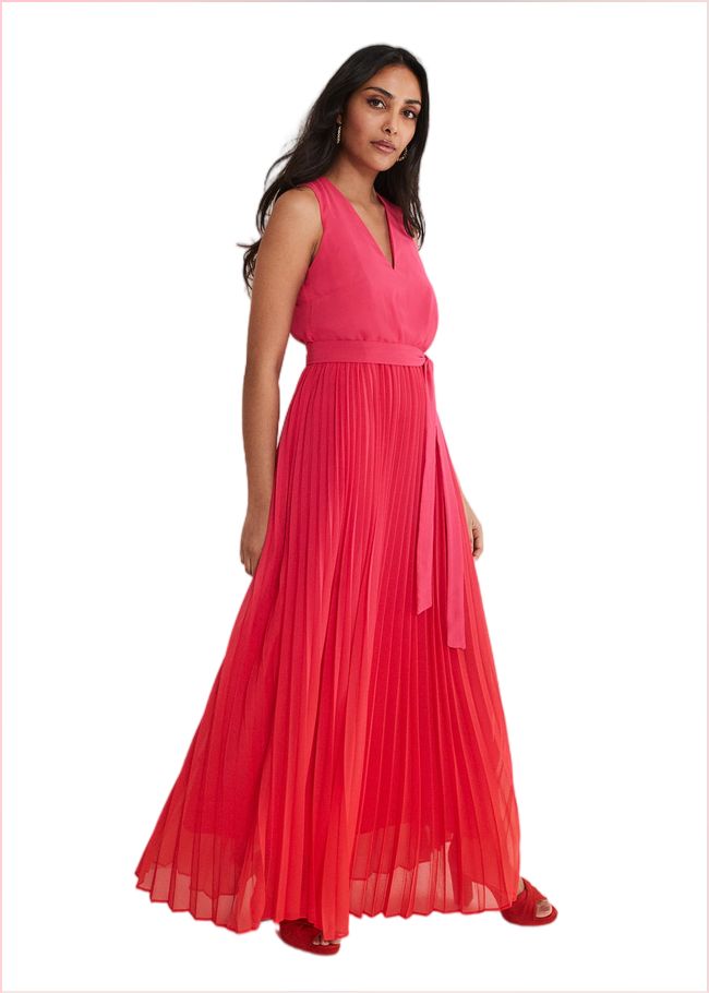  Petite Piper Ombre Maxi Dress Red/Pink 221564794