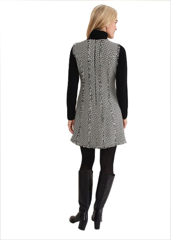  Arie Tweed Mini Dress Black/White 221573725