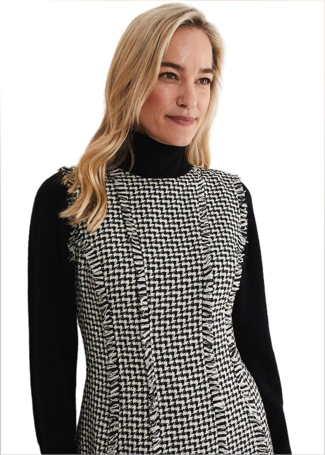  Arie Tweed Mini Dress Black/White 221573725