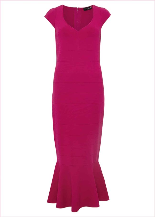  Martha Bandage Midi Dress Magenta 221576463