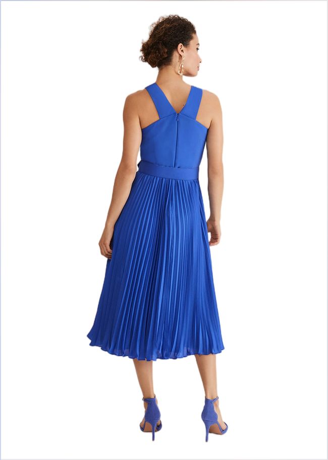  Yas Blue Halterneck Midi Dress Azure Blue 221577296