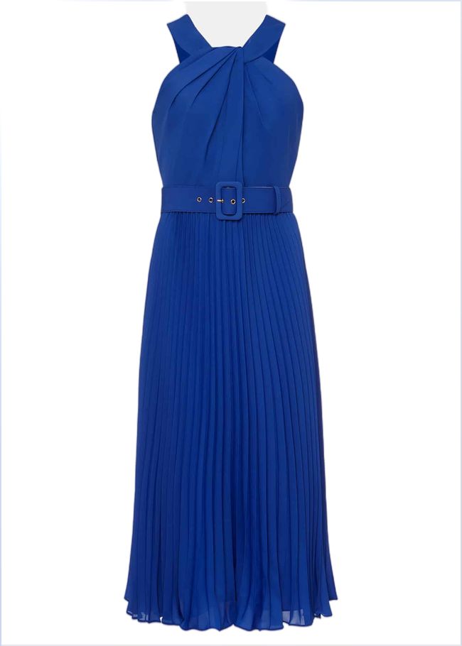  Yas Blue Halterneck Midi Dress Azure Blue 221577296